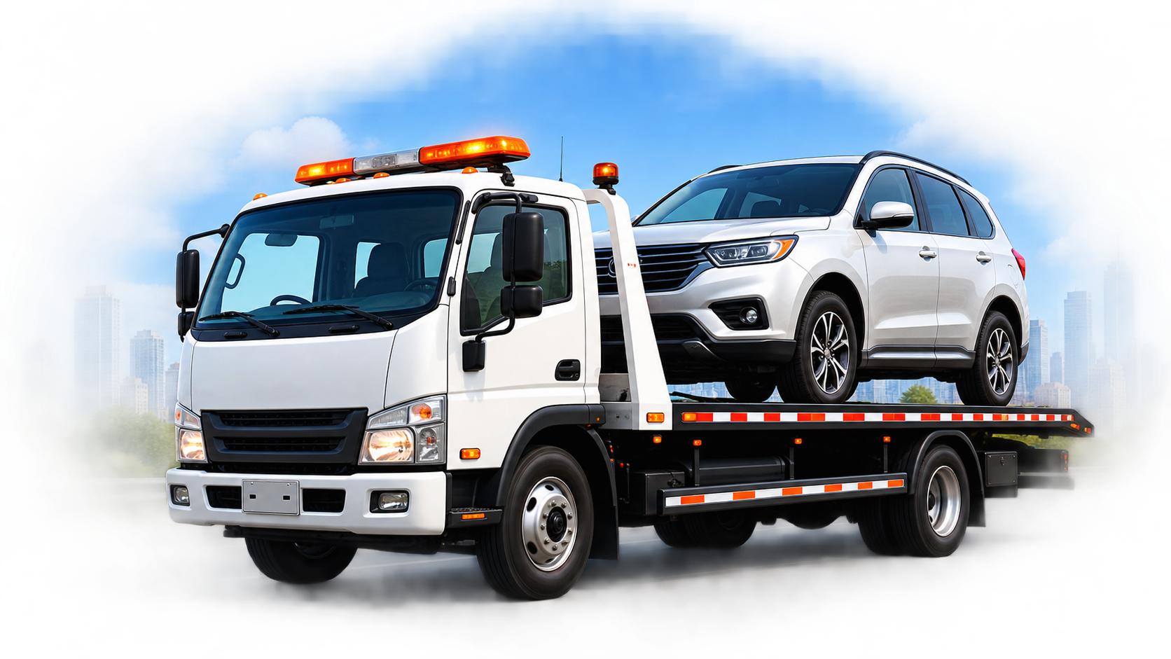 Aa Car Towing Services flatbed tow truck carrying an SUV